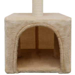 Ansamblu pentru pisici, stâlpi cu funie de sisal, 55 cm, bej - Img 6