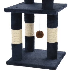 Ansamblu pentru pisici, stâlpi din funie sisal, 65 cm, albastru - Img 5