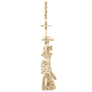 Ansamblu pisici cu funie sisal, 230-250 cm imprimeu lăbuțe, bej - Img 3