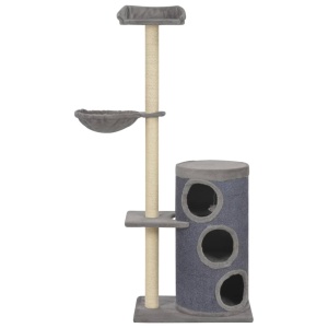 Ansamblu pisici cu stâlpi din funie de sisal, gri, 148 cm - Img 2