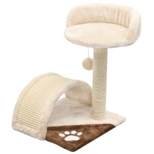 Ansamblu pisici cu stâlpi funie sisal 40 cm, bej și maro - Img 2