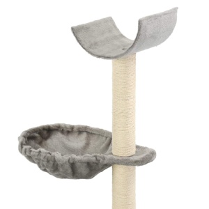 Ansamblu pisici, stâlpi funie de sisal, 105 cm, gri - Img 4