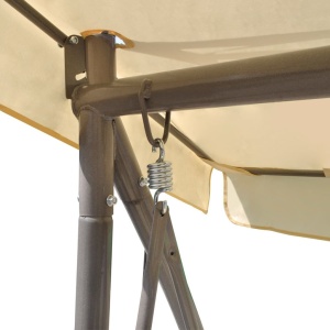 Balansoar de exterior extensibil cu copertină, alb nisipiu - Img 5