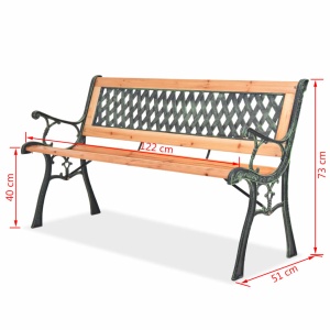 Bancă de grădină, 122 cm, lemn - Img 6
