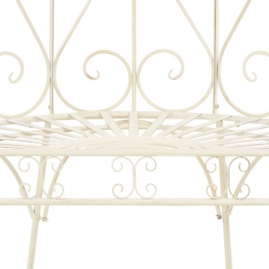 Bancă de grădină, alb vintage, 95 cm, fier - Img 6