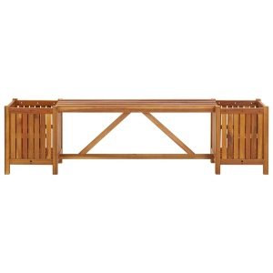 Bancă de grădină cu 2 jardiniere, 150x30x40 cm, lemn de acacia - Img 2