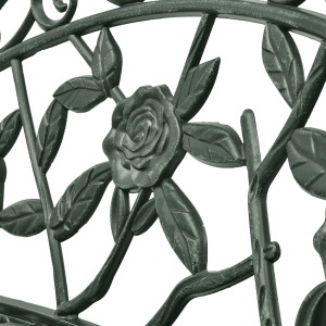 Bancă de grădină cu cadru din aluminiu, verde - Img 3