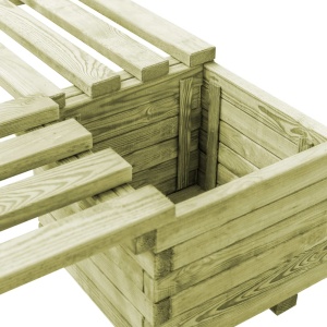 Bancă de grădină cu jardiniere, lemn de pin tratat - Img 7