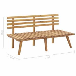 Bancă de grădină cu perne, 115 cm, lemn masiv de acacia - Img 6