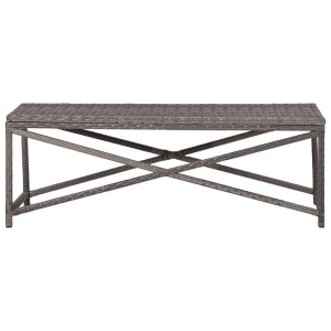Bancă de grădină, gri, 120 cm, poliratan - Img 2