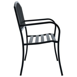 Bancă de grădină, negru, 125 cm, oțel - Img 3