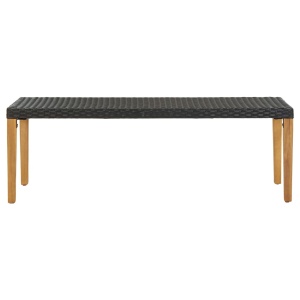 Bancă de grădină, negru, 80 cm, poliratan - Img 2