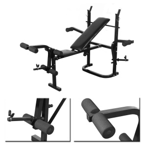Bancă fitness, halteră și set gantere - Img 5