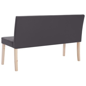 Bancă, gri, 139,5 cm, piele ecologică - Img 5