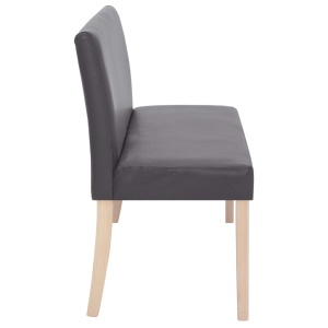 Bancă, gri, 139,5 cm, piele ecologică - Img 8