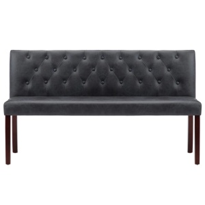 Bancă, gri, 148,5 cm, velur ecologic - Img 3