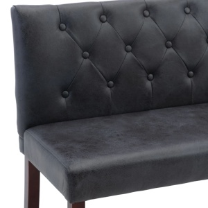 Bancă, gri, 148,5 cm, velur ecologic - Img 5