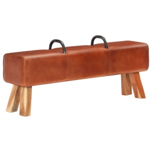 Bancă Turnbock vintage cu mânere, piele naturală de capră - Img 10