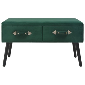 Banchetă cu sertare, verde, 80 cm, catifea - Img 3