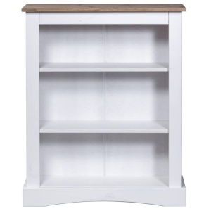 Bibliotecă 3 rafturi stil mexican Corona, alb 81x29x100 cm, pin - Img 3