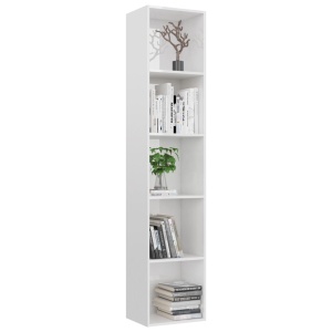 Bibliotecă, alb extralucios, 40 x 30 x 189 cm, PAL - Img 3