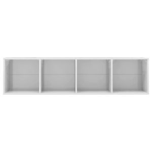 Bibliotecă/Comodă TV, alb extralucios, 143 x 30 x 36 cm - Img 5