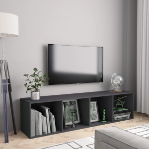 Bibliotecă/Comodă TV, gri, 143 x 30 x 36 cm