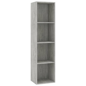 Bibliotecă/Comodă TV, gri beton, 36 x 30 x 143 cm, PAL - Img 2