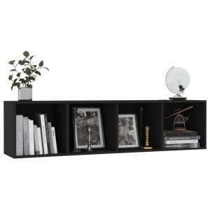 Bibliotecă/Comodă TV, negru, 143 x 30 x 36 cm - Img 8