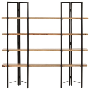 Bibliotecă cu 4 niveluri, 160x35x160 cm, lemn masiv de mango - Img 2