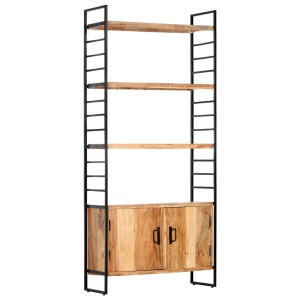 Bibliotecă cu 4 niveluri, 80x30x180 cm, lemn masiv de acacia - Img 10