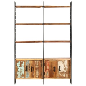 Bibliotecă cu 4 rafturi, 124 x 30 x 180 cm, lemn masiv reciclat - Img 3