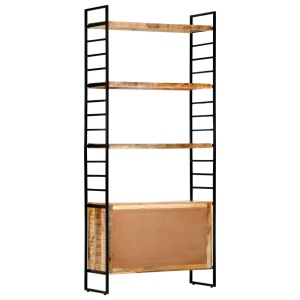 Bibliotecă cu 4 rafturi 80x30x180 cm lemn masiv mango nefinisat - Img 8