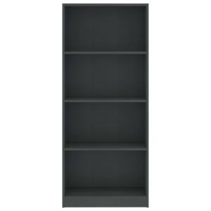 Bibliotecă cu 4 rafturi, gri, 60 x 24 x 142 cm, PAL - Img 4