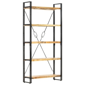 Bibliotecă cu 5 rafturi, 90 x 30 x 180 cm, lemn masiv de mango - Img 9