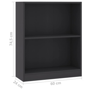 Bibliotecă, gri, 60 x 24 x 74,5 cm, PAL - Img 5