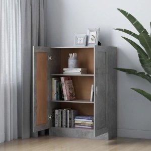 Bibliotecă, gri beton, 82,5 x 30,5 x 115 cm, PAL - Img 3