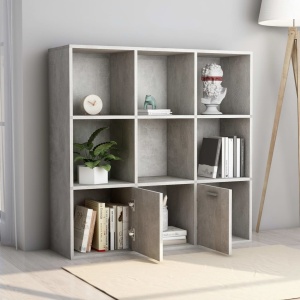 Bibliotecă, gri beton, 98 x 30 x 98 cm, PAL - Img 4