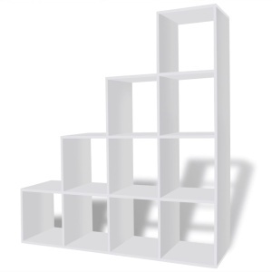 Bibliotecă in trepte / Raft de expunere 142 cm Alb - Img 2