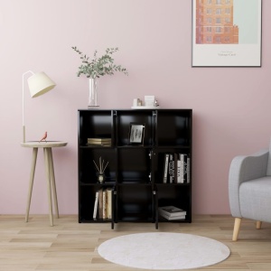 Bibliotecă, negru, 90 x 30 x 90 cm, PAL - Img 3