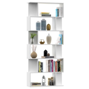 Bibliotecă/Separator cameră, alb, 80 x 24 x 192 cm, PAL - Img 3