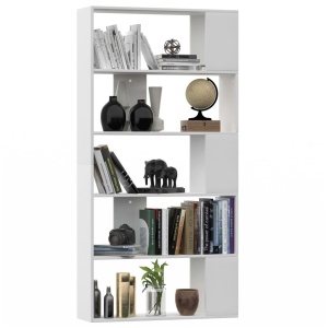 Bibliotecă/Separator cameră, alb, 80x24x159 cm, PAL - Img 3