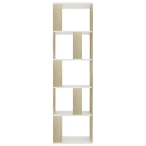 Bibliotecă/Separator cameră alb&stejar Sonoma 45x24x159cm PAL - Img 8
