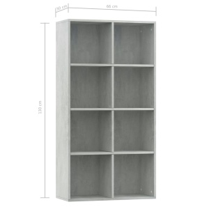 Bibliotecă/Servantă, gri beton, 66 x 30 x 130 cm, PAL - Img 10