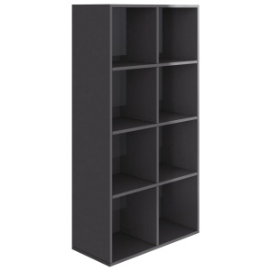 Bibliotecă/Servantă, gri lucios, 66 x 30 x 130 cm, PAL - Img 2