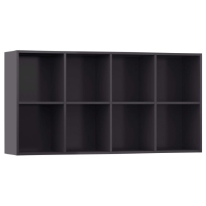 Bibliotecă/Servantă, gri lucios, 66 x 30 x 130 cm, PAL - Img 7