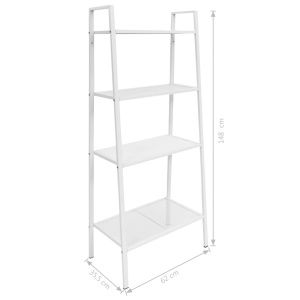 Bibliotecă tip scară, 4 trepte, metal, alb - Img 5