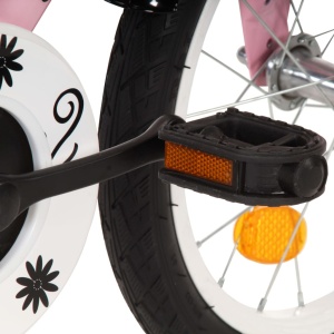 Bicicletă copii cu suport frontal, alb și roz, 14 inci - Img 11