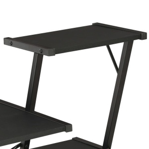 Birou cu raft, negru, 116 x 50 x 93 cm - Img 7
