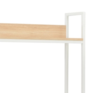 Birou de calculator, alb și stejar, 120 x 60 x 138 cm - Img 5